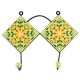 Pea Green Sunflower Ceramic Tile Hook
